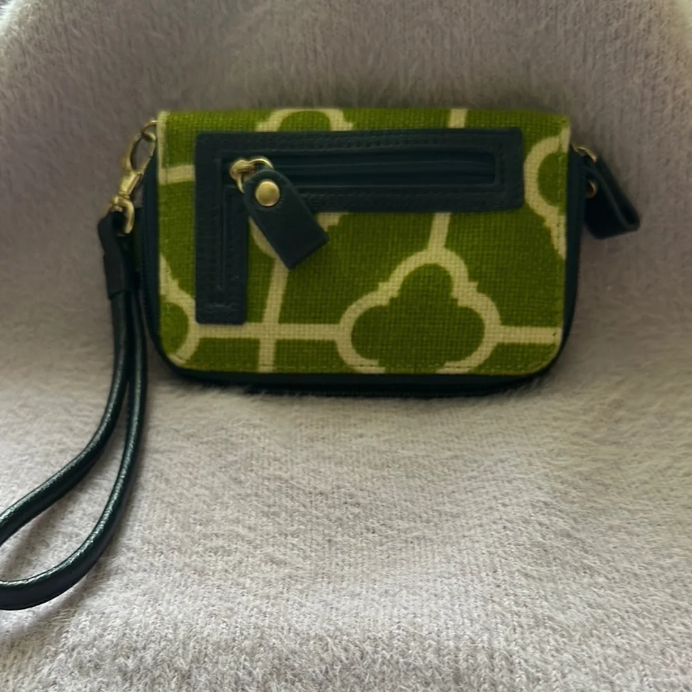 Spartina 449 Green and Black Phone Case with Wrist Strap